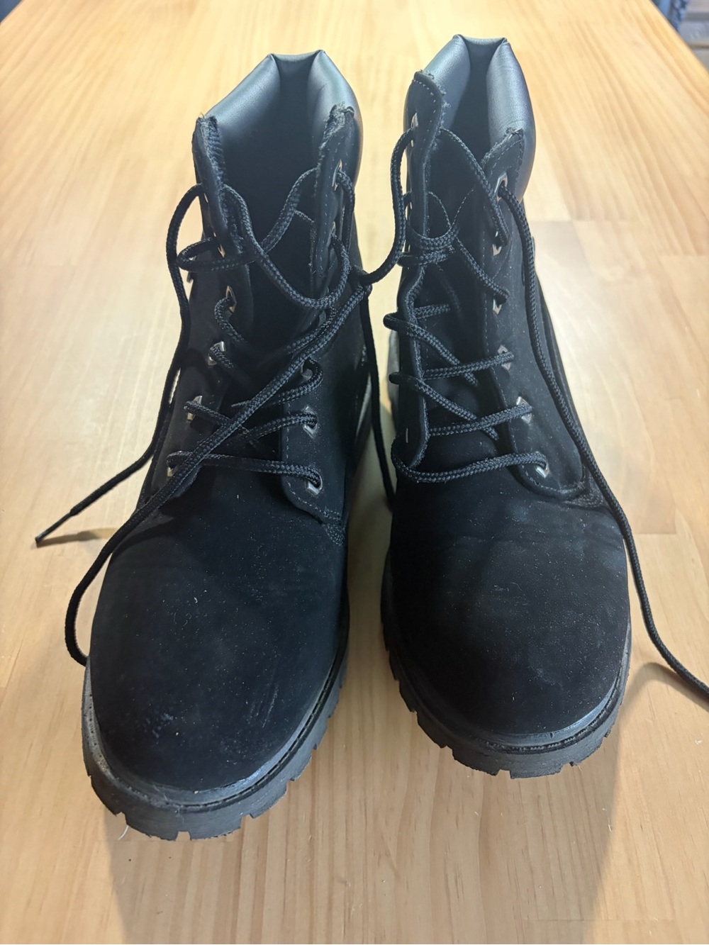 Lugz Black Suede Lace-Up Work Boots